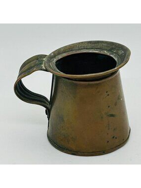 Antique Copper Mini Pitcher 3-Inch Handcrafted Primitive Jug Creamer Vintage Col